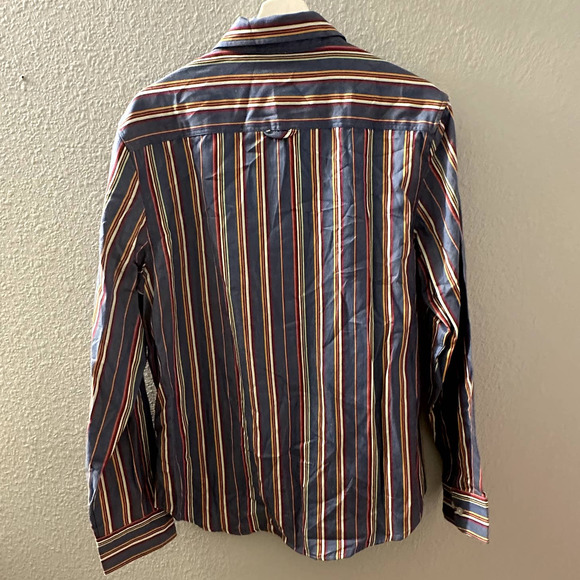 HUF Men's Multicolor Striped Long Sleeve Button-Down Shirt Size Medium - Picture 4 of 8